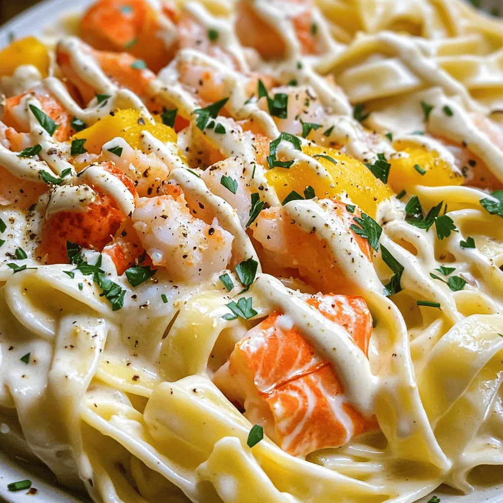 The Best Recipe For Cajun Lobster, Crab, and Salmon Alfredo