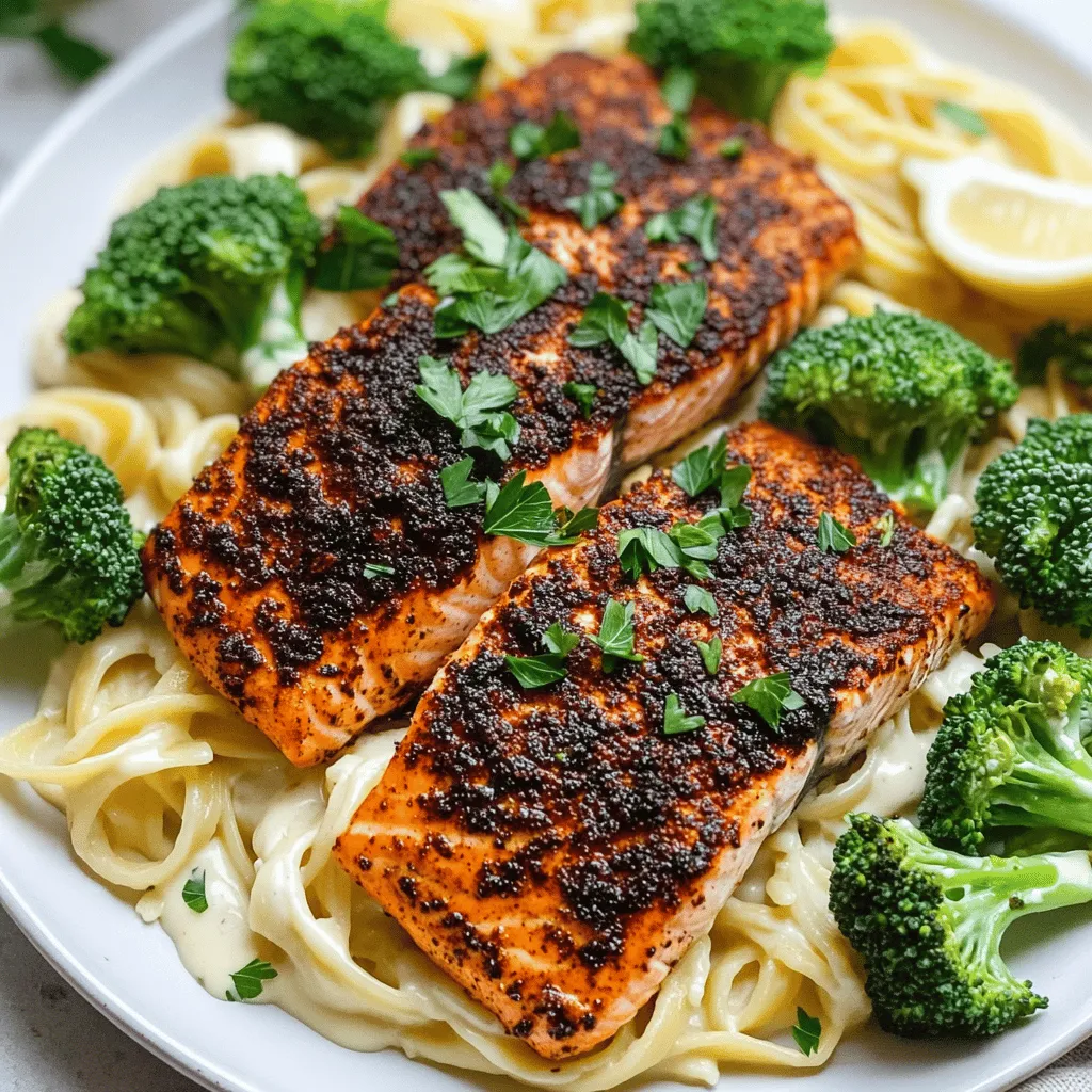 Blackened Salmon &#038; Broccoli Alfredo: A Culinary Delight