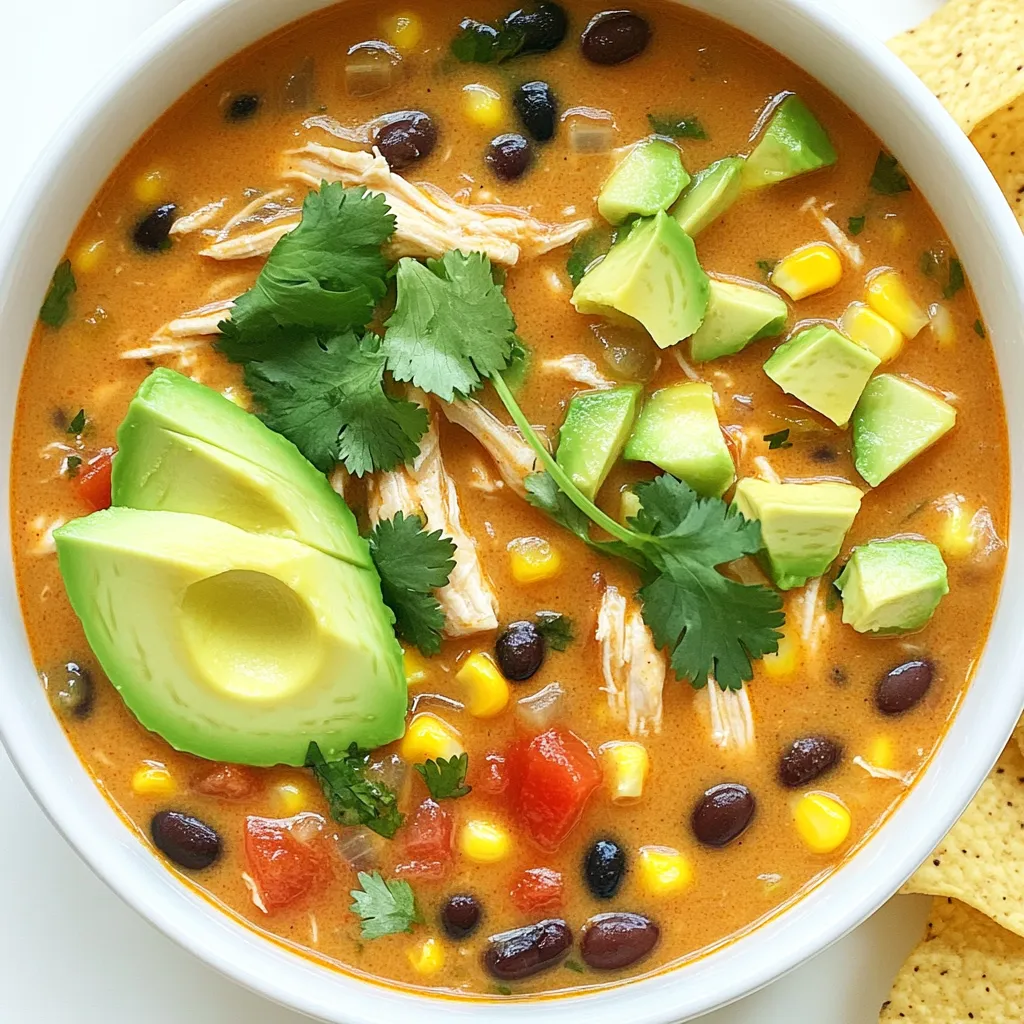 Slow Cooker Creamy Chicken Enchilada Soup Delight