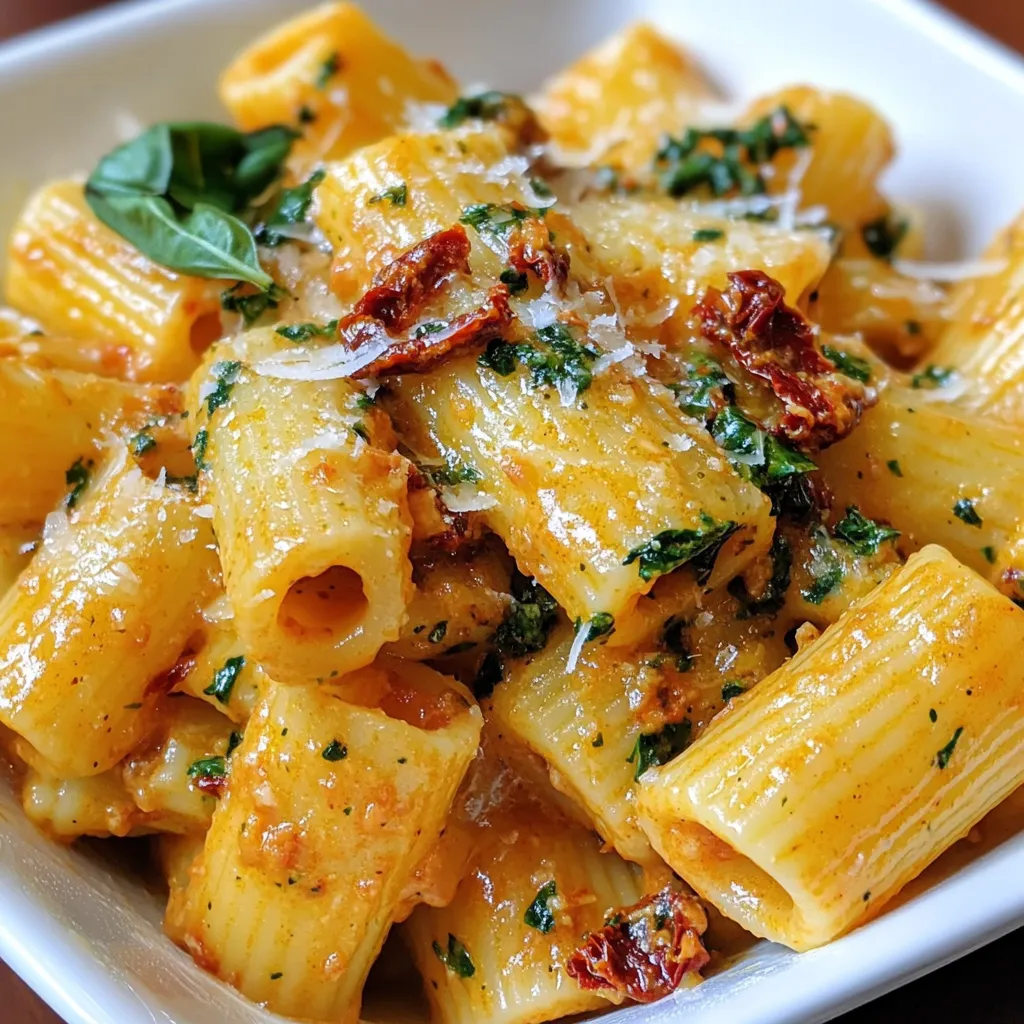 Creamy Sun-Dried Tomato Rigatoni Flavorful Dinner Delight