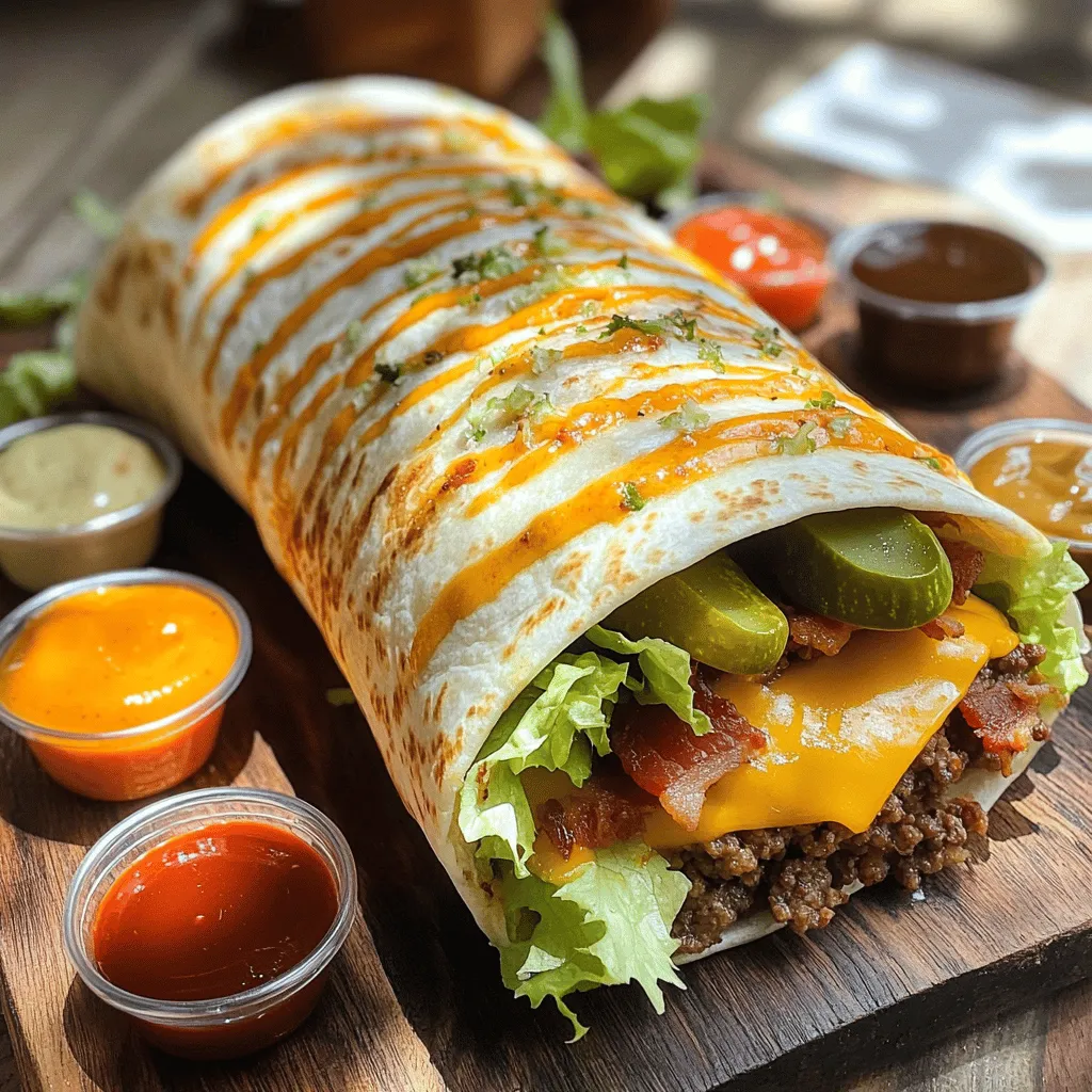 HUGE BACON CHEESEBURGER BURRITO Delightful and Tasty