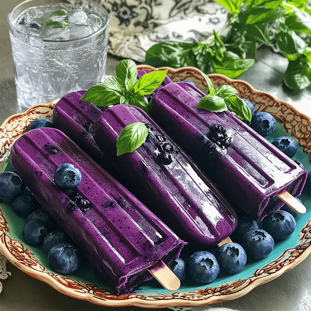 Blueberry Basil Lemonade Popsicles Fresh and Tasty Treat