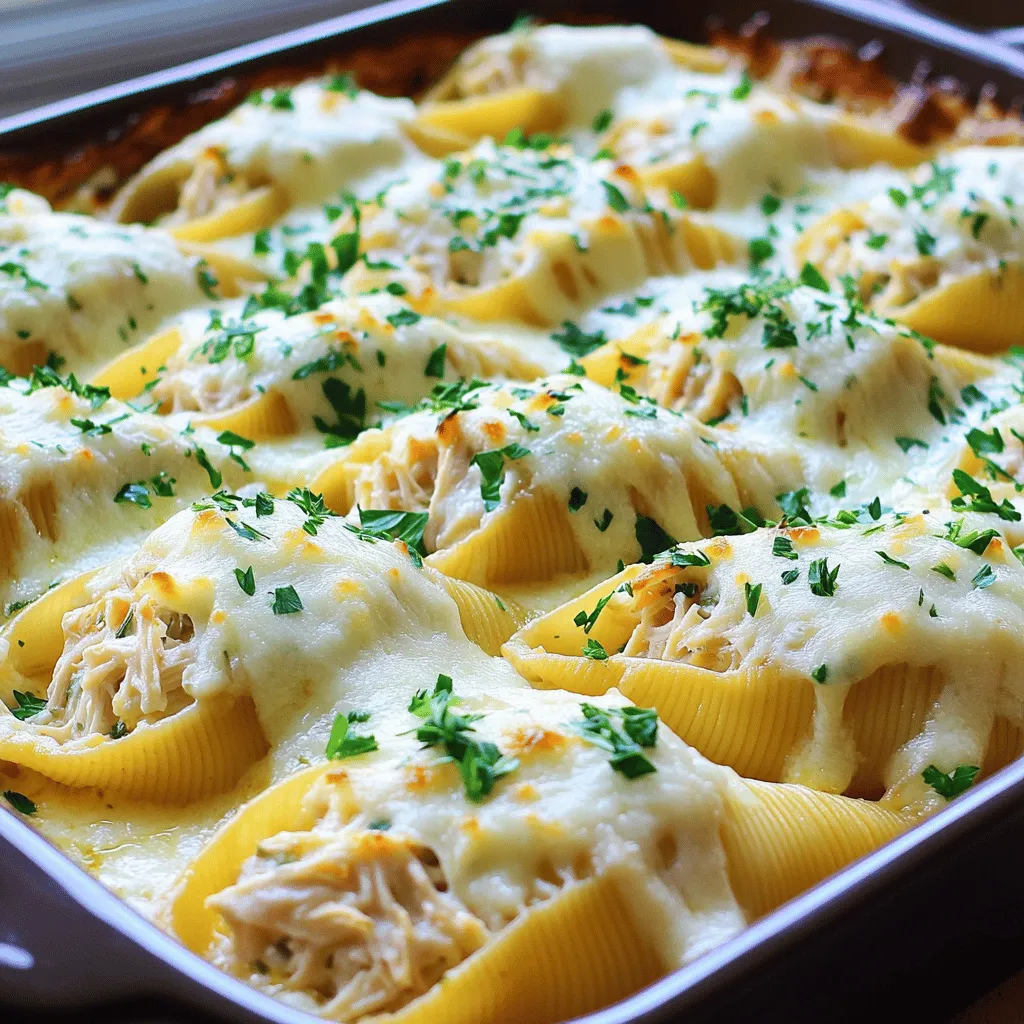 Savory Chicken Alfredo Stuffed Shells Easy Dinner Dish