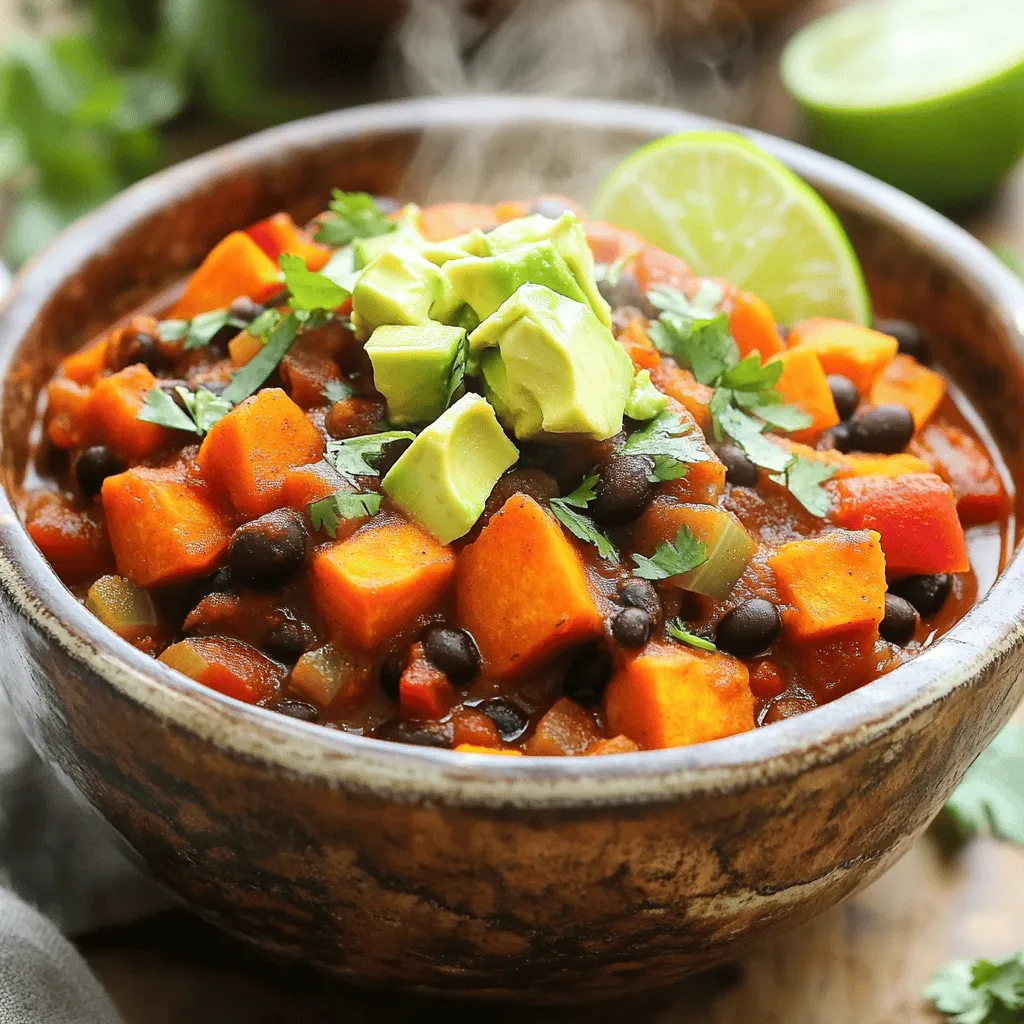 Slow Cooker Sweet Potato Black Bean Chili Delight