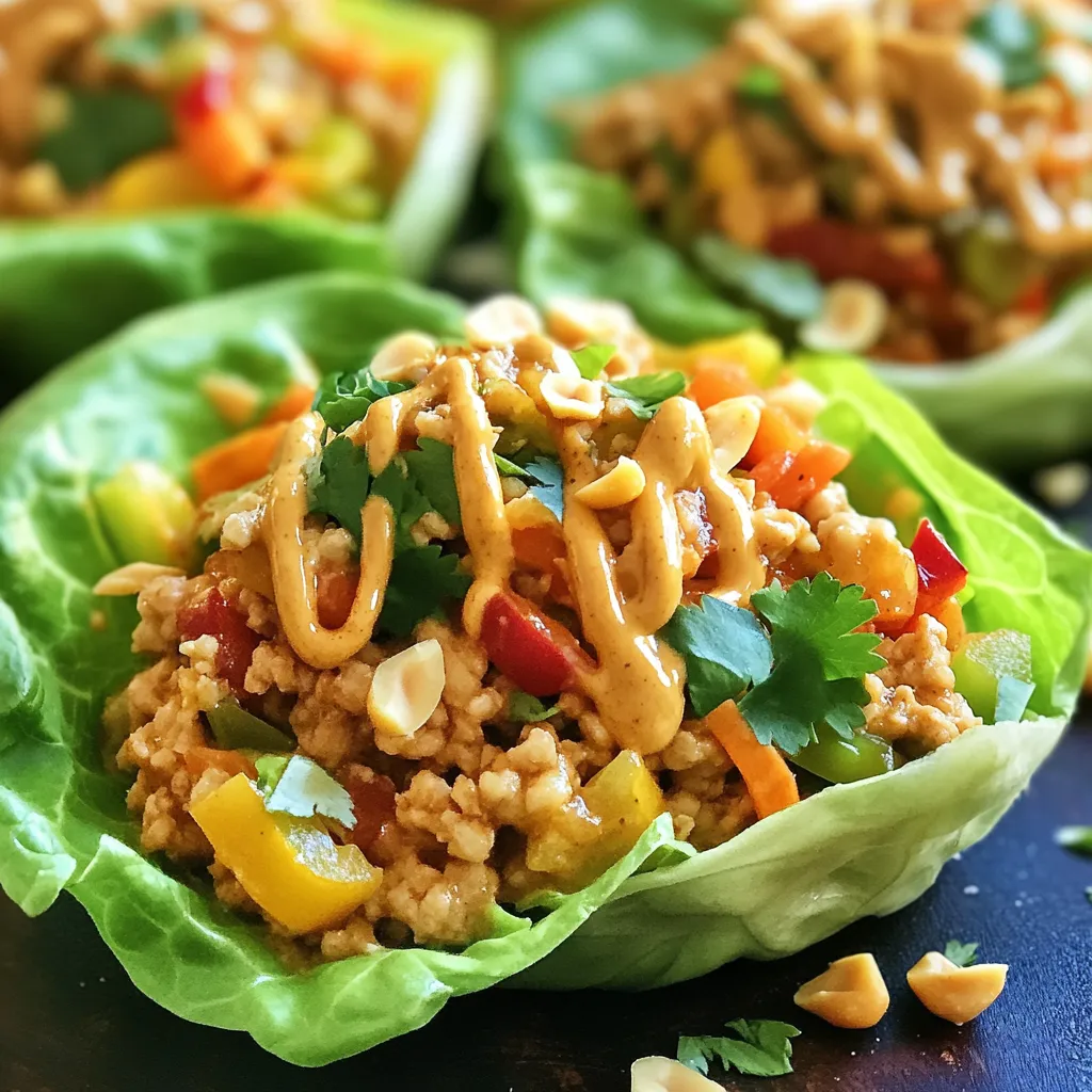 Spicy Peanut Chicken Lettuce Wraps Flavorful and Quick