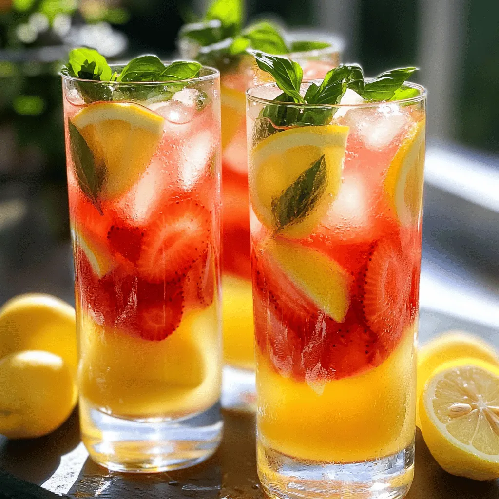 Strawberry Basil Lemonade Refreshing Summer Drink
