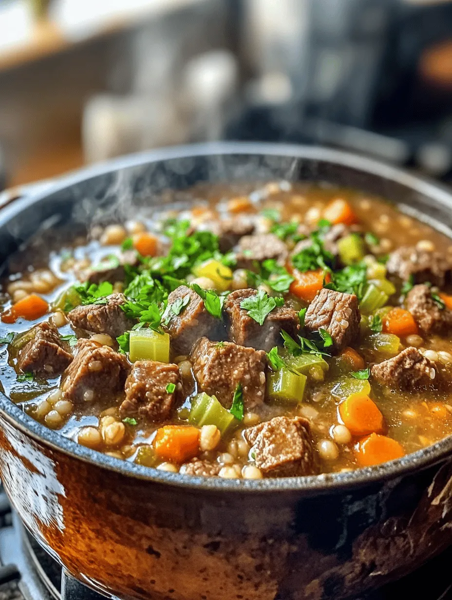 Hearty Beef and Barley Delight: A Comforting Stew Recipe