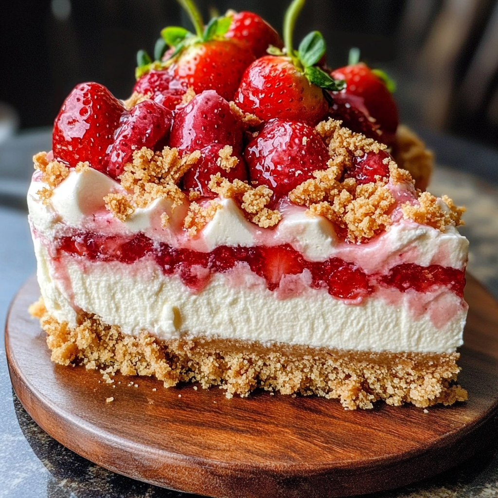 Berrylicious Strawberry Crunch Cheesecake