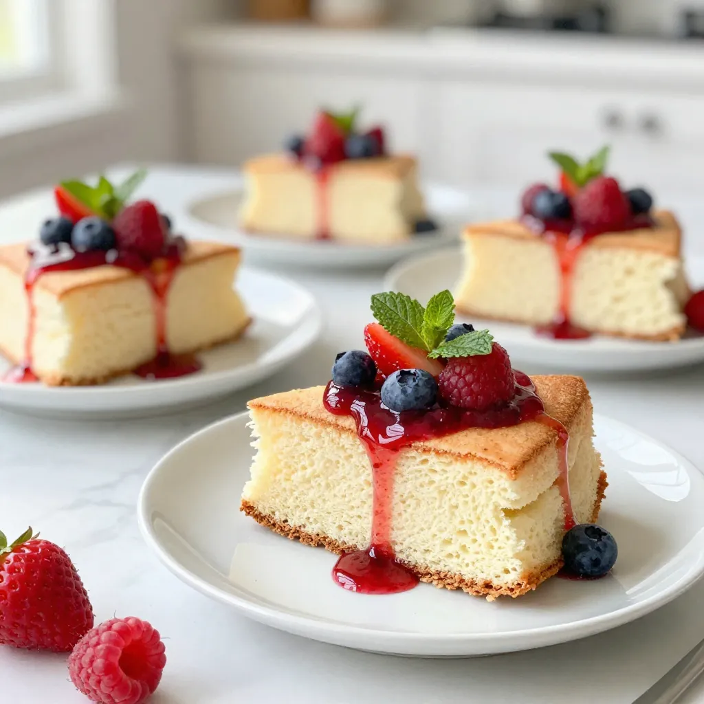 Classic Angel Food Cake with Berry Compote Delight