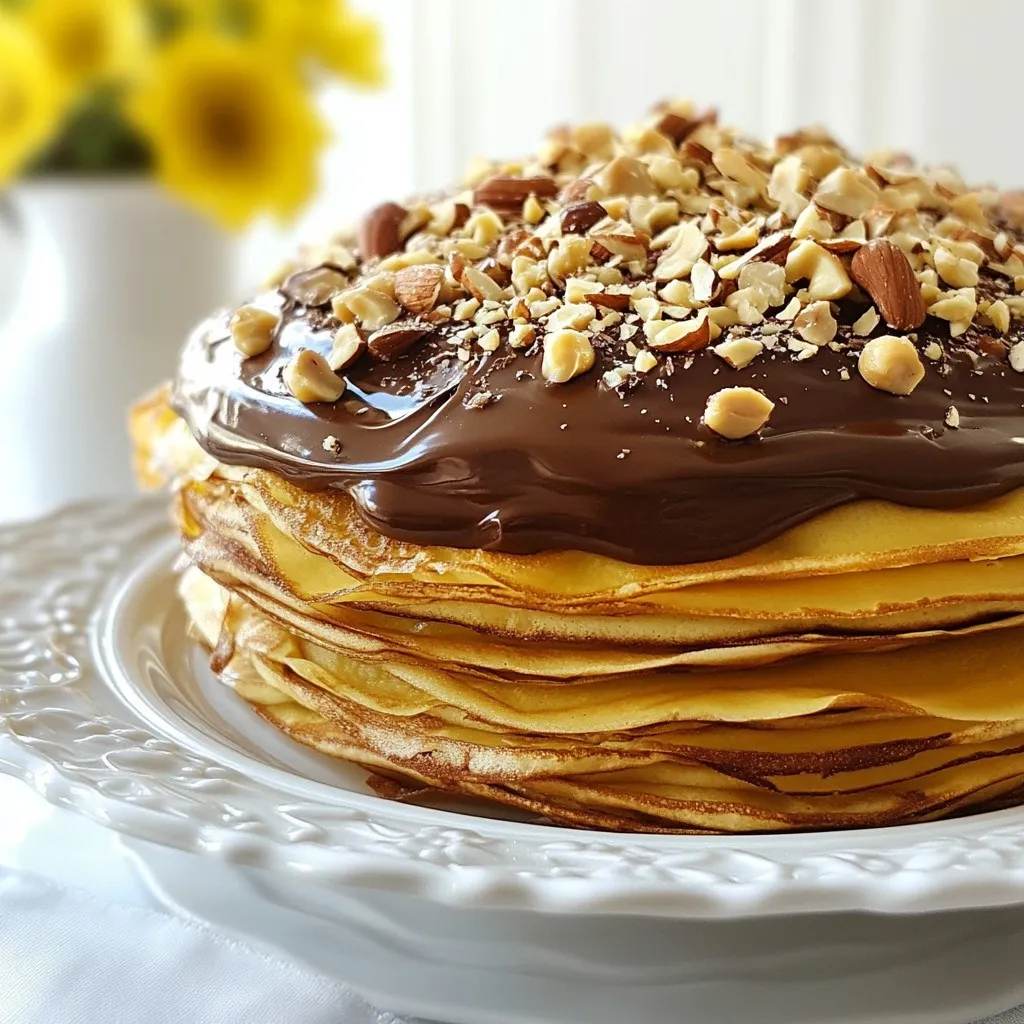 Chocolate Hazelnut Crepe Cake Delightful Layered Treat