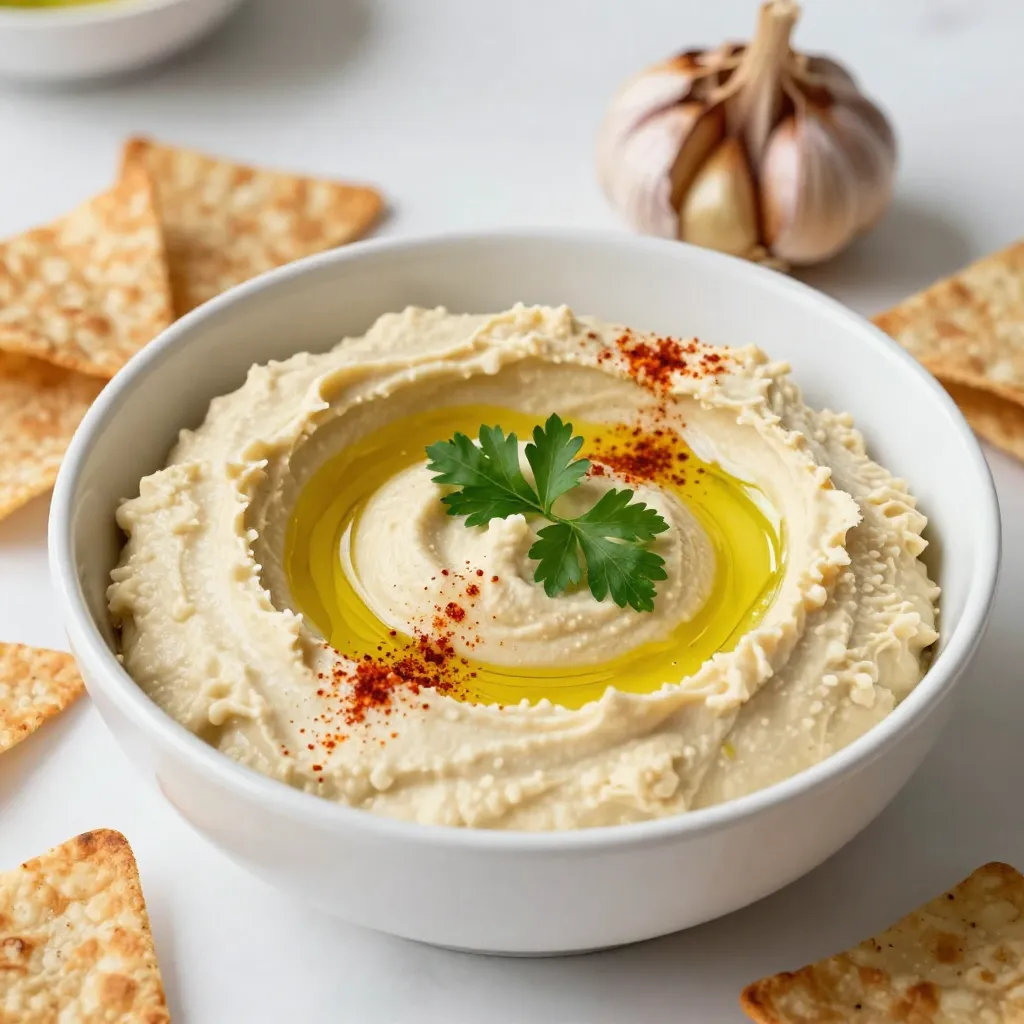 Roasted Garlic Hummus Flavor-Packed Dip Recipe