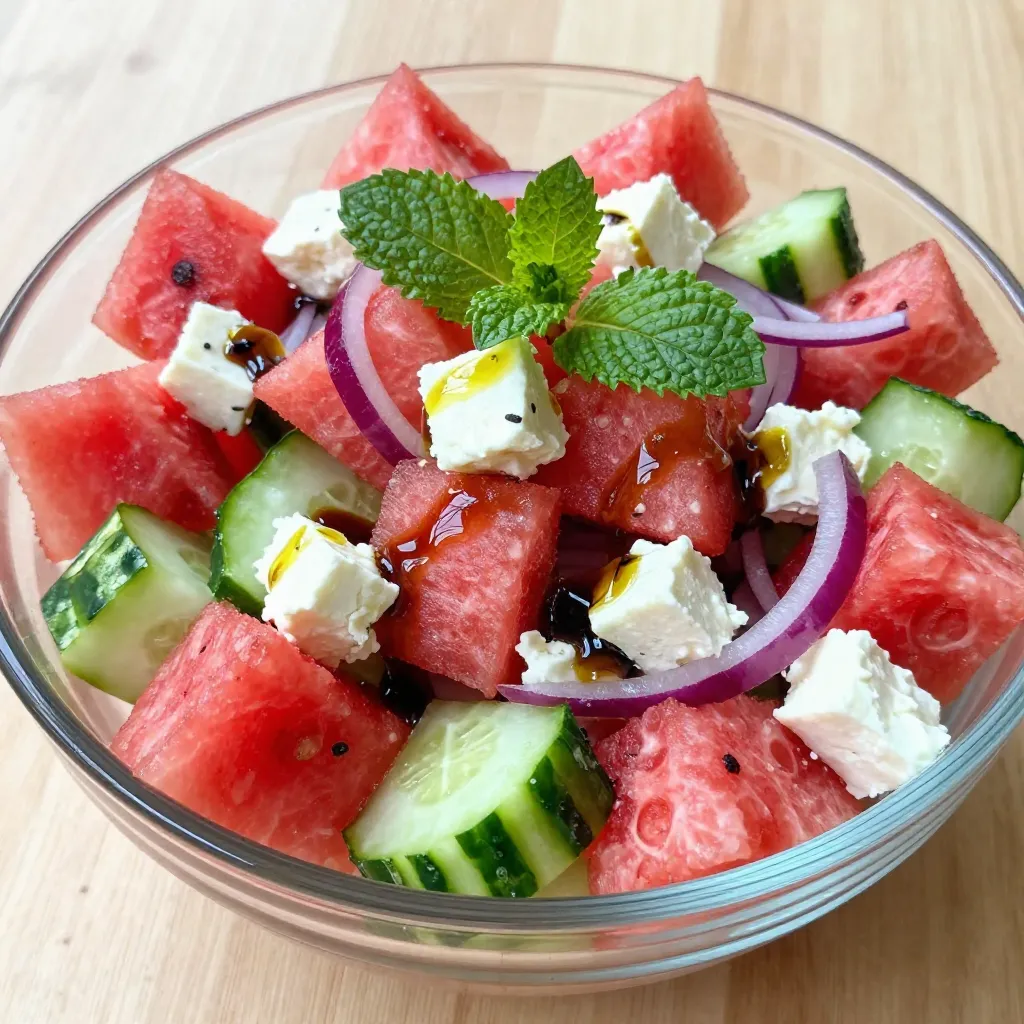 Watermelon Cucumber Feta Salad Fresh and Tasty Dish