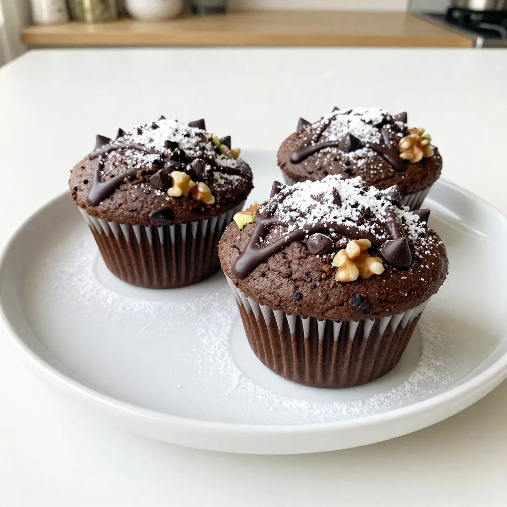 Double Chocolate Zucchini Muffins Rich and Moist Treat