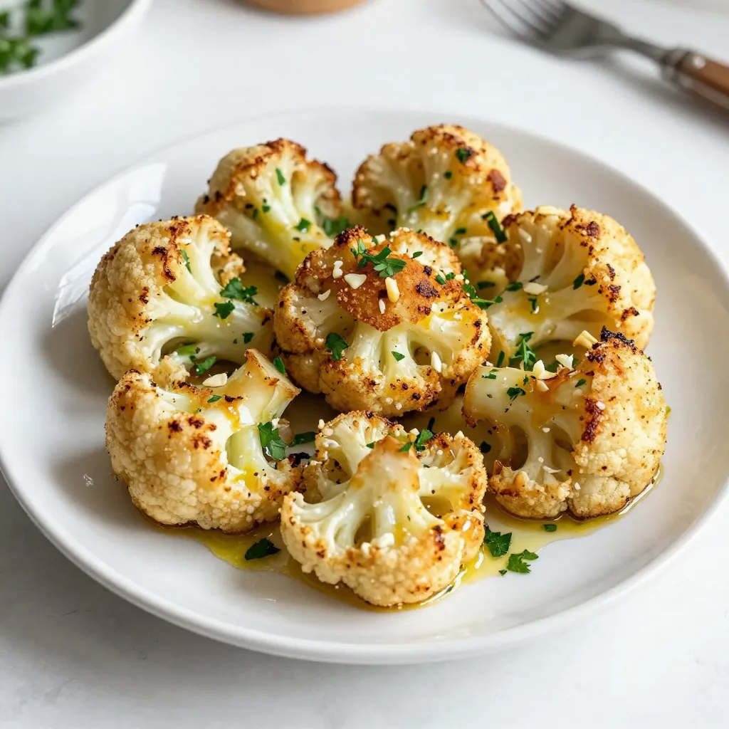 Garlic Parmesan Roasted Cauliflower Easy Side Dish