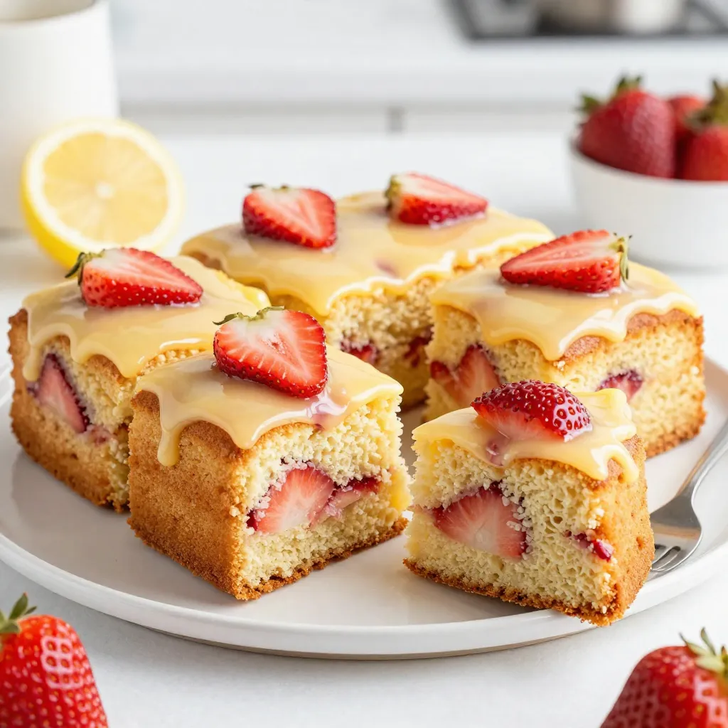 Lemon Strawberry Sheet Cake Fresh and Flavorful Treat
