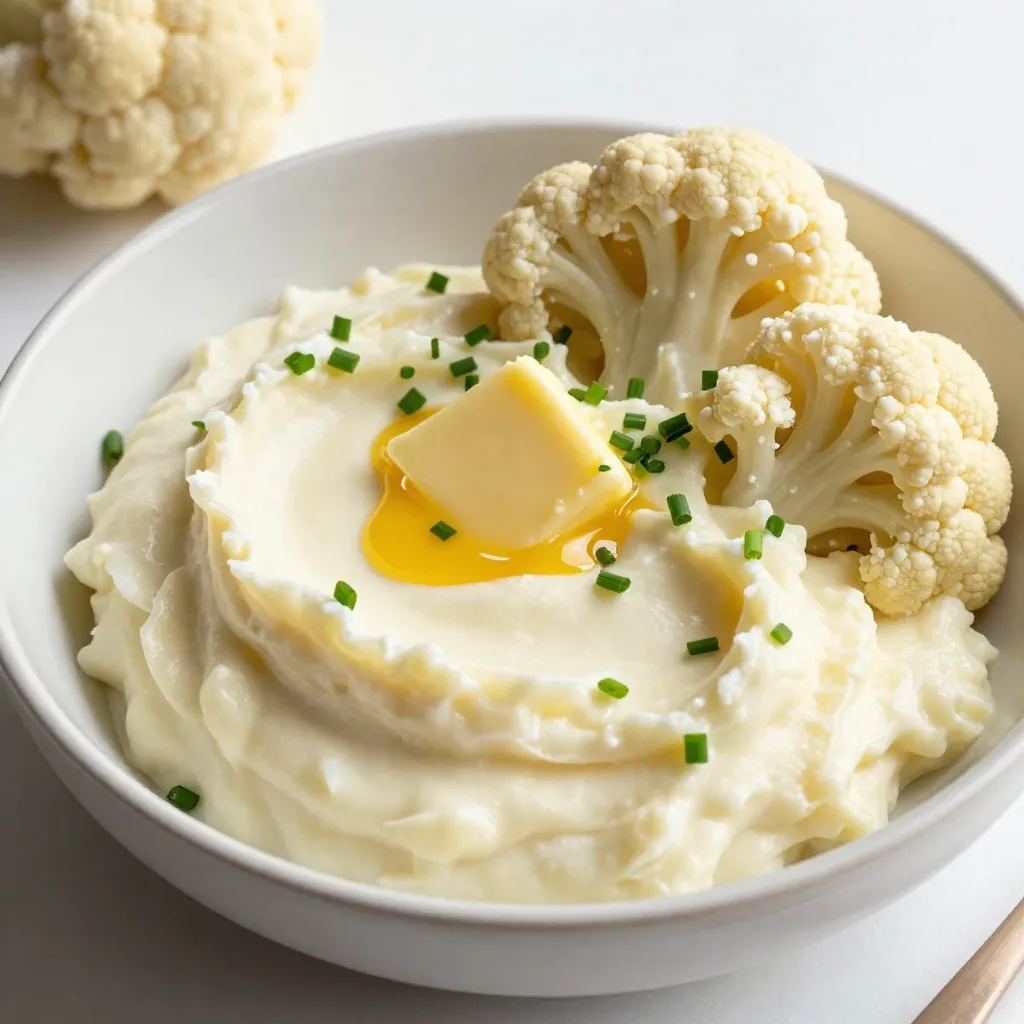 Creamy Garlic Mashed Cauliflower Decadent Side Dish