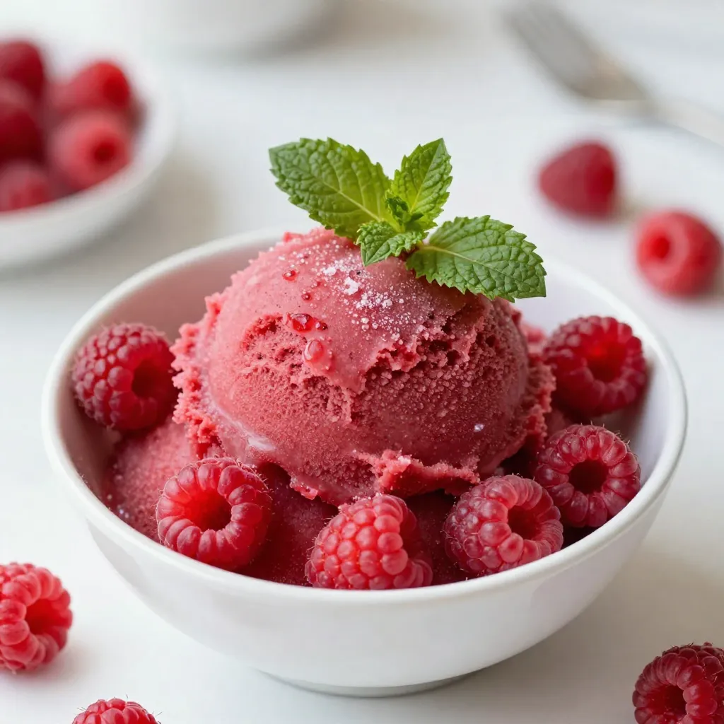 Raspberry Lemonade Sorbet Refreshing Frozen Treat