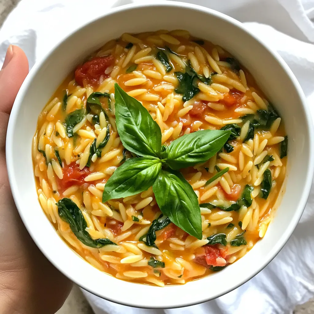 Creamy Tomato Spinach Orzo Flavorful and Easy Dish