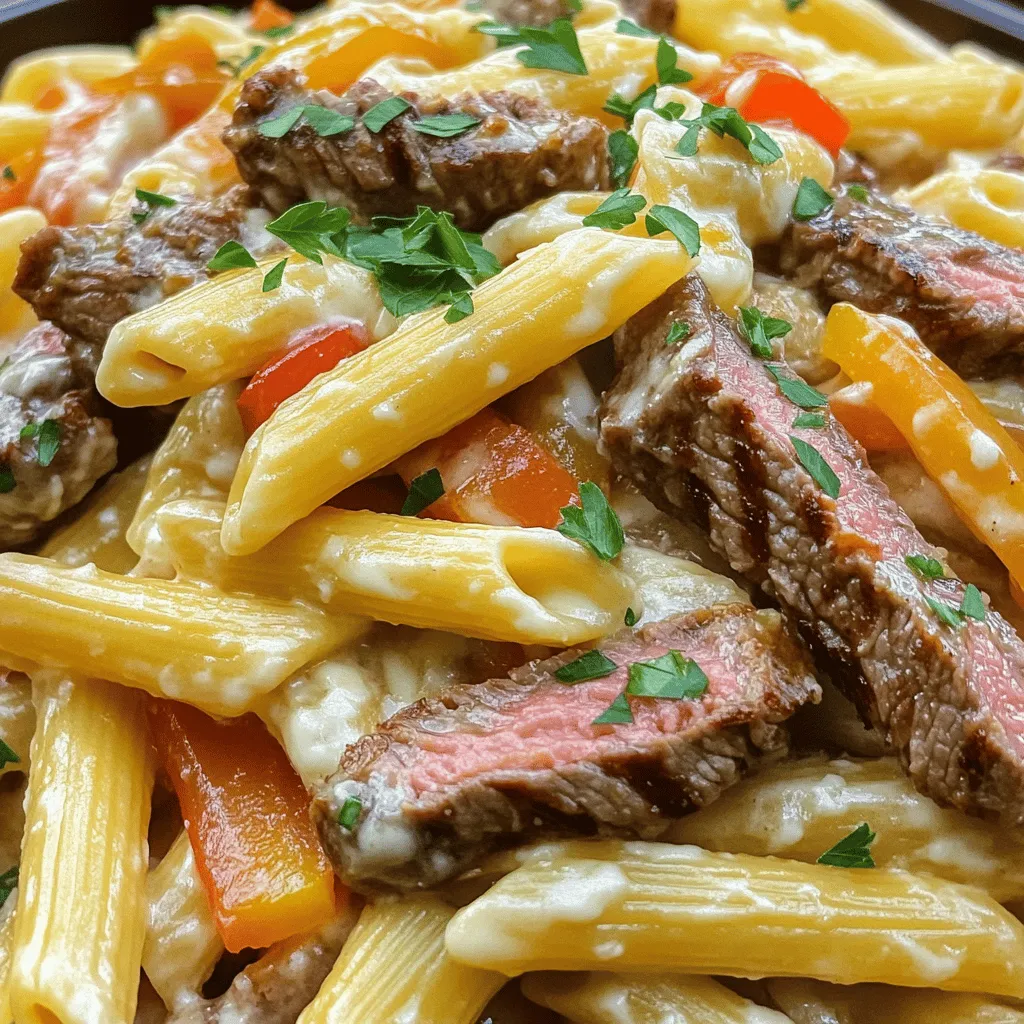 Philly Cheesesteak Pasta Savory and Comforting Dish
