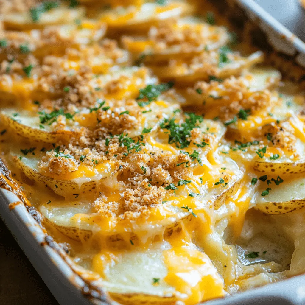 Potatoes au gratin is a beautiful dish. It has creamy layers and a crispy top. This recipe makes it easy to impress your guests.