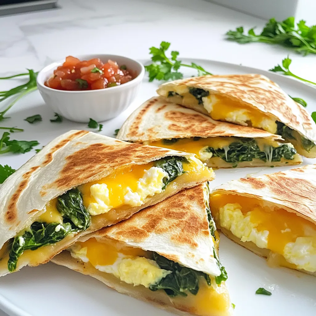 Cheesy Spinach Breakfast Quesadillas Flavorful Delight