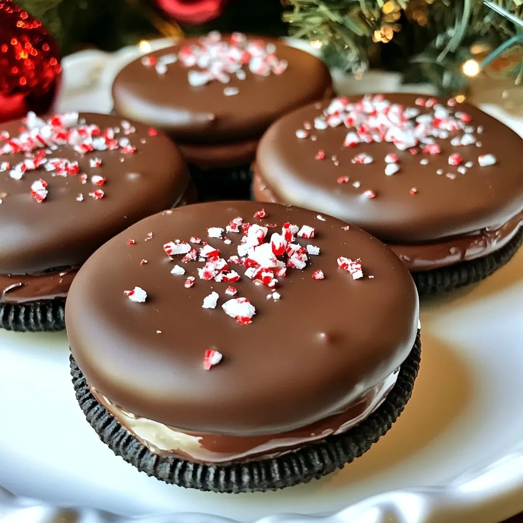 Peppermint Chocolate Dipped Oreos Festive Treats