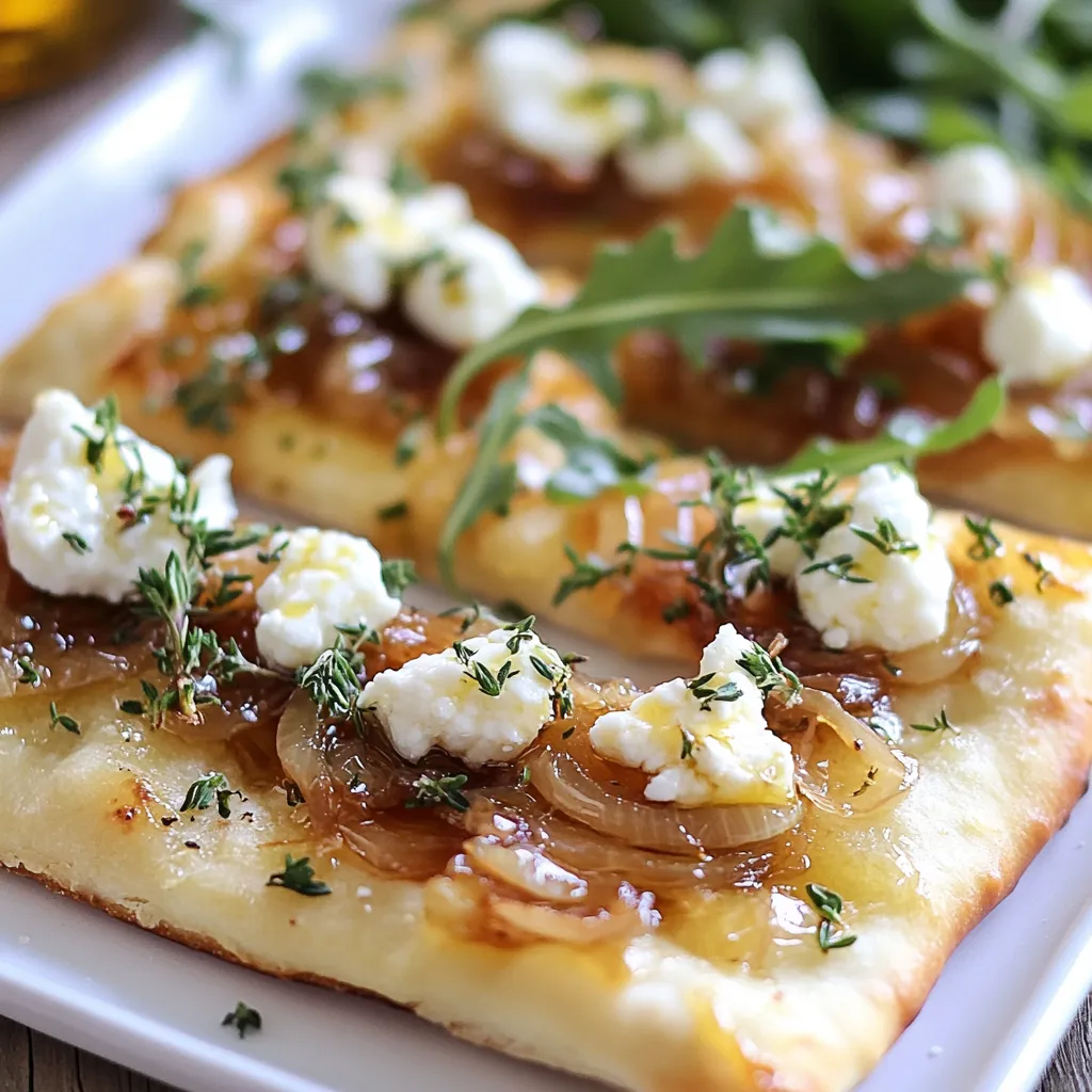 Caramelized Onion Goat Cheese Flatbread Delightful Treat