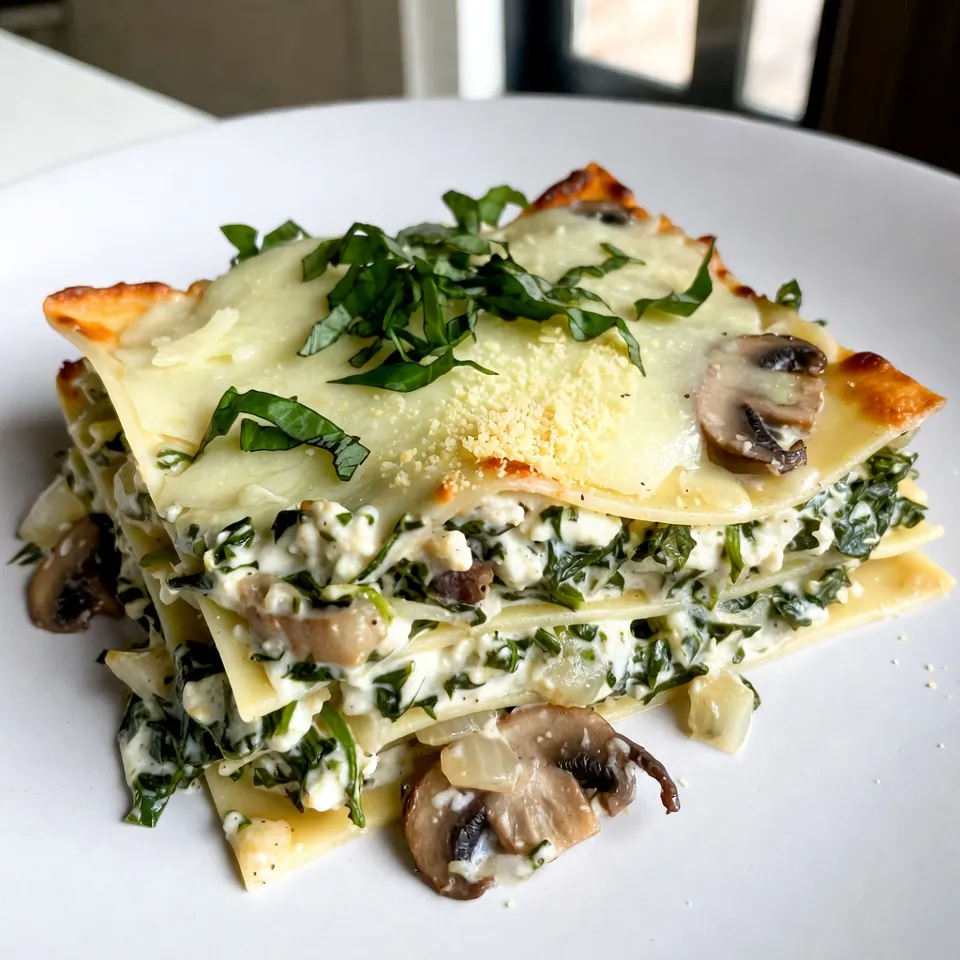 Creamy Spinach Mushroom Lasagna Tasty and Simple Meal