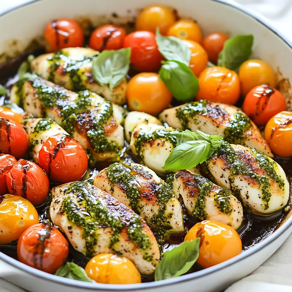 Pesto Chicken Caprese Skillet Savory and Simple Meal
