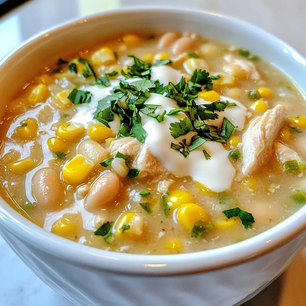 Creamy Garlic White Chicken Chili Flavorful and Easy