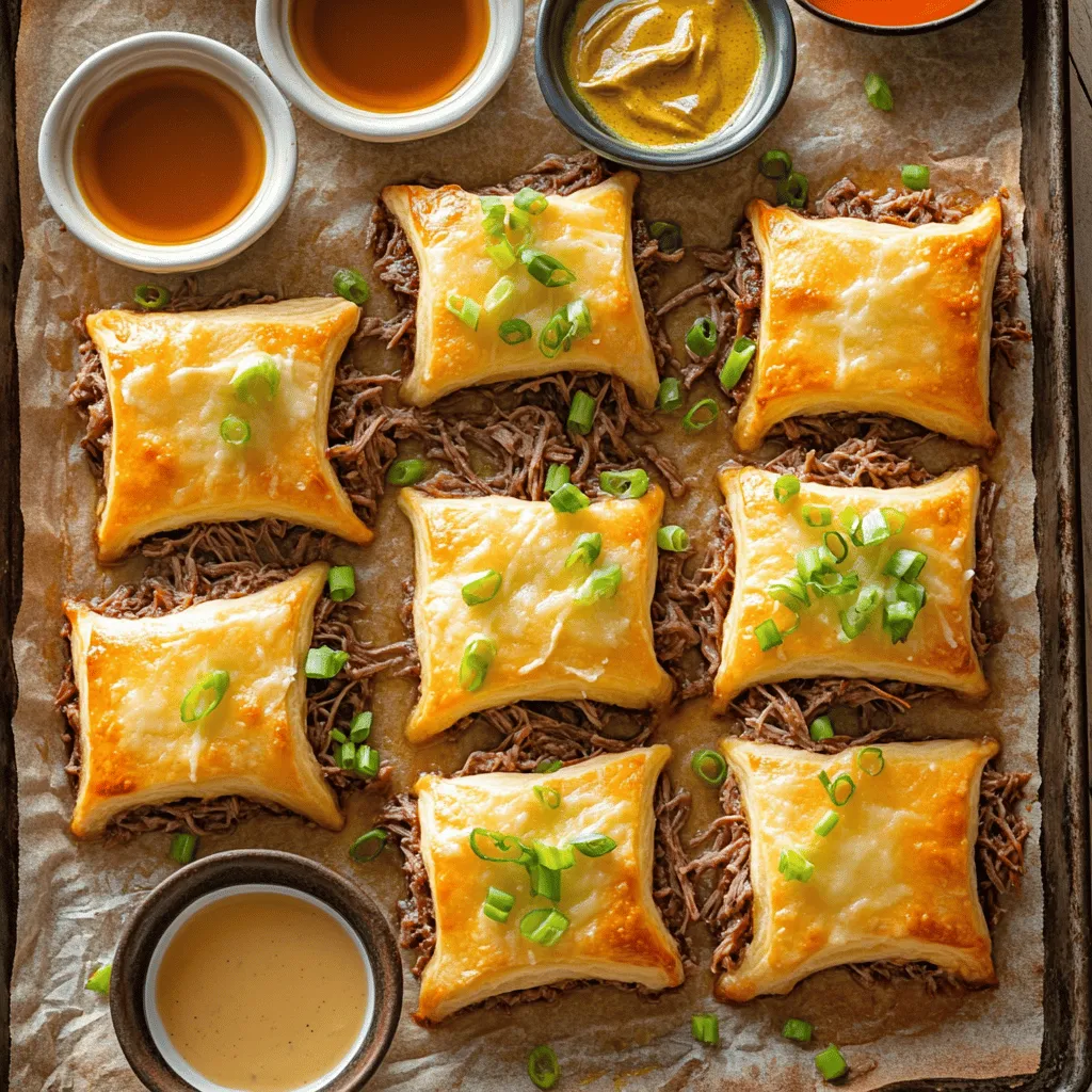 To make the best French Dip Squares, choose the right ingredients. Start with the meat. I recommend using a beef roast like chuck or sirloin. These cuts are tender and flavorful when cooked and shredded. They add a rich taste to each bite.