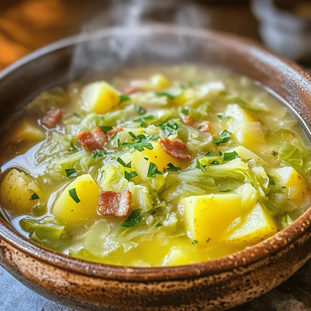 Savory Irish Bacon, Cabbage, and Potato Soup Recipe