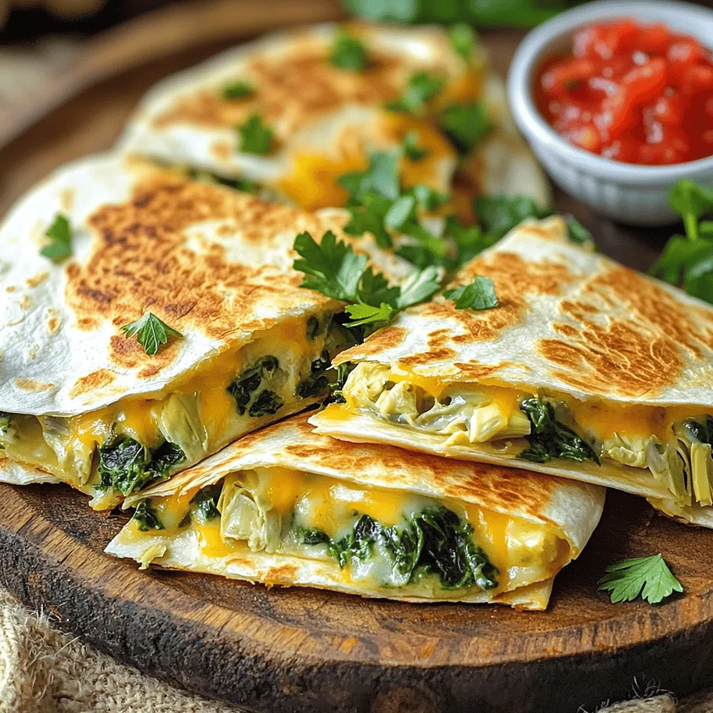 Cheesy Spinach Artichoke Quesadillas Tasty and Quick