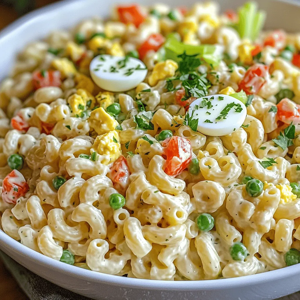 Amish macaroni salad has simple ingredients that make it rich in flavor. The main base is elbow macaroni. You cook it until tender, then cool it down.