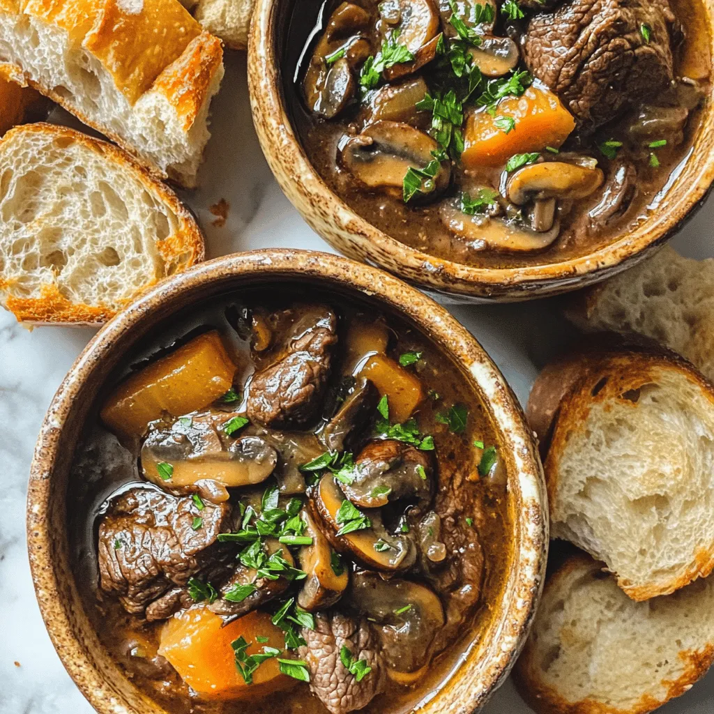 Wine Braised Beef with Mushrooms Tasty Comfort Dish