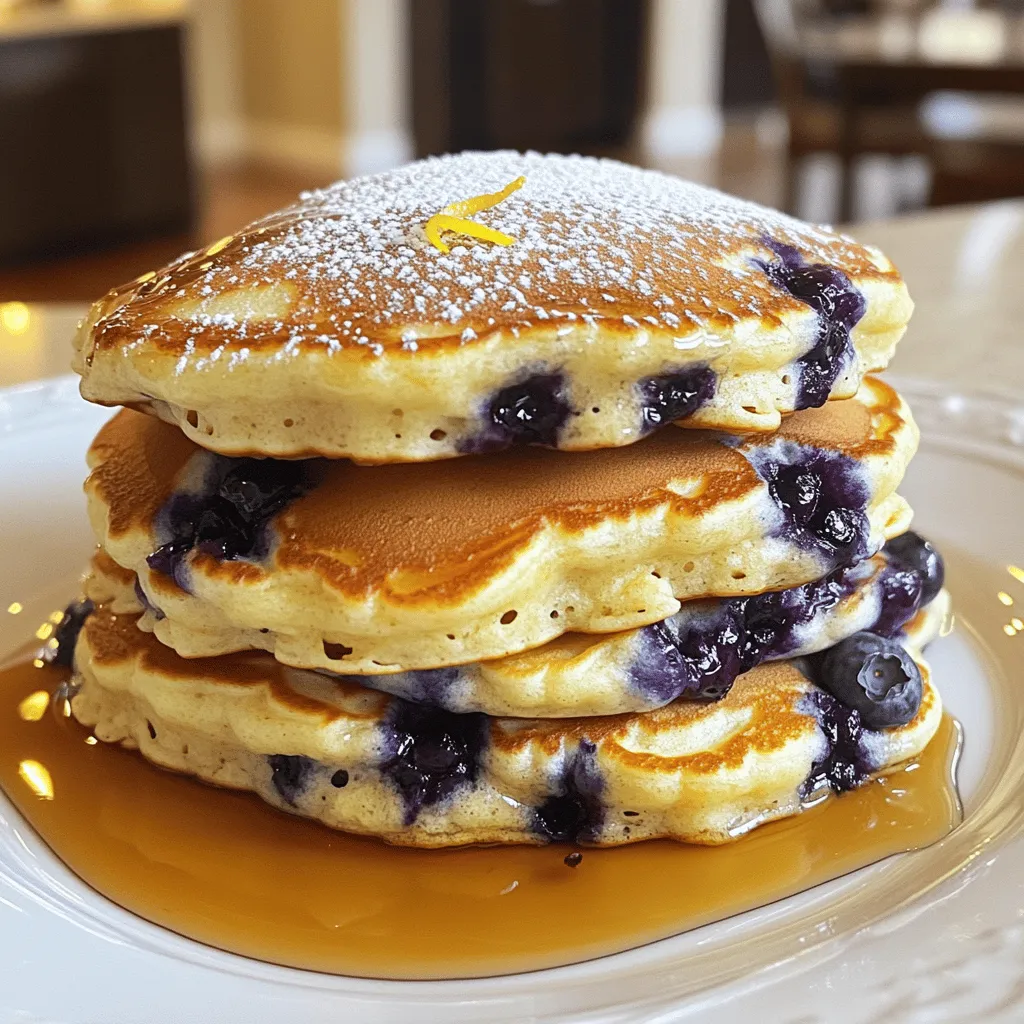 Fluffy Lemon Blueberry Ricotta Pancakes Easy Recipe