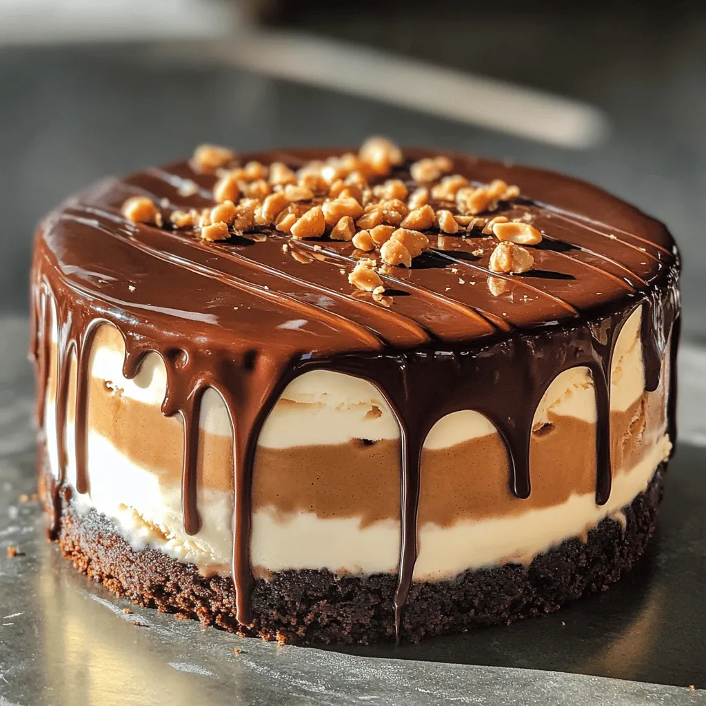 - 1 pre-made chocolate cookie crust - 2 cups vanilla ice cream, softened - 1 cup creamy peanut butter - 1 cup powdered sugar - 1 cup heavy cream - 1 cup semi-sweet chocolate chips - 2 tablespoons unsweetened cocoa powder - 1 teaspoon vanilla extract - Pinch of salt - Crushed peanuts for topping (optional)