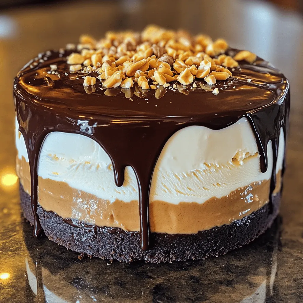 Peanut Butter Fudge Ganache Ice Cream Cake Delight