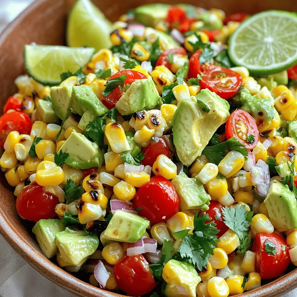 Grilled Corn and Avocado Salad Fresh and Healthy Dish