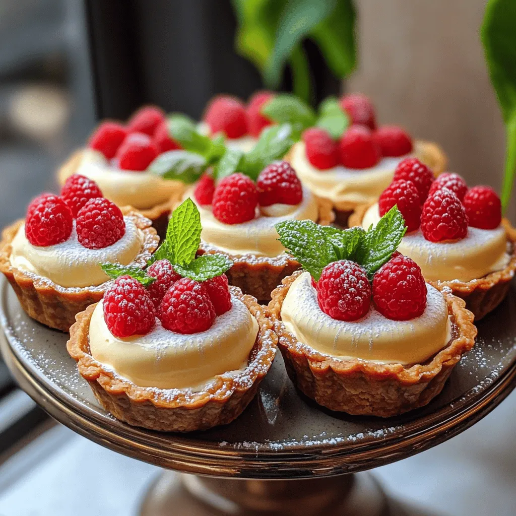 Vanilla Cream Tarts with Fresh Raspberries Delight