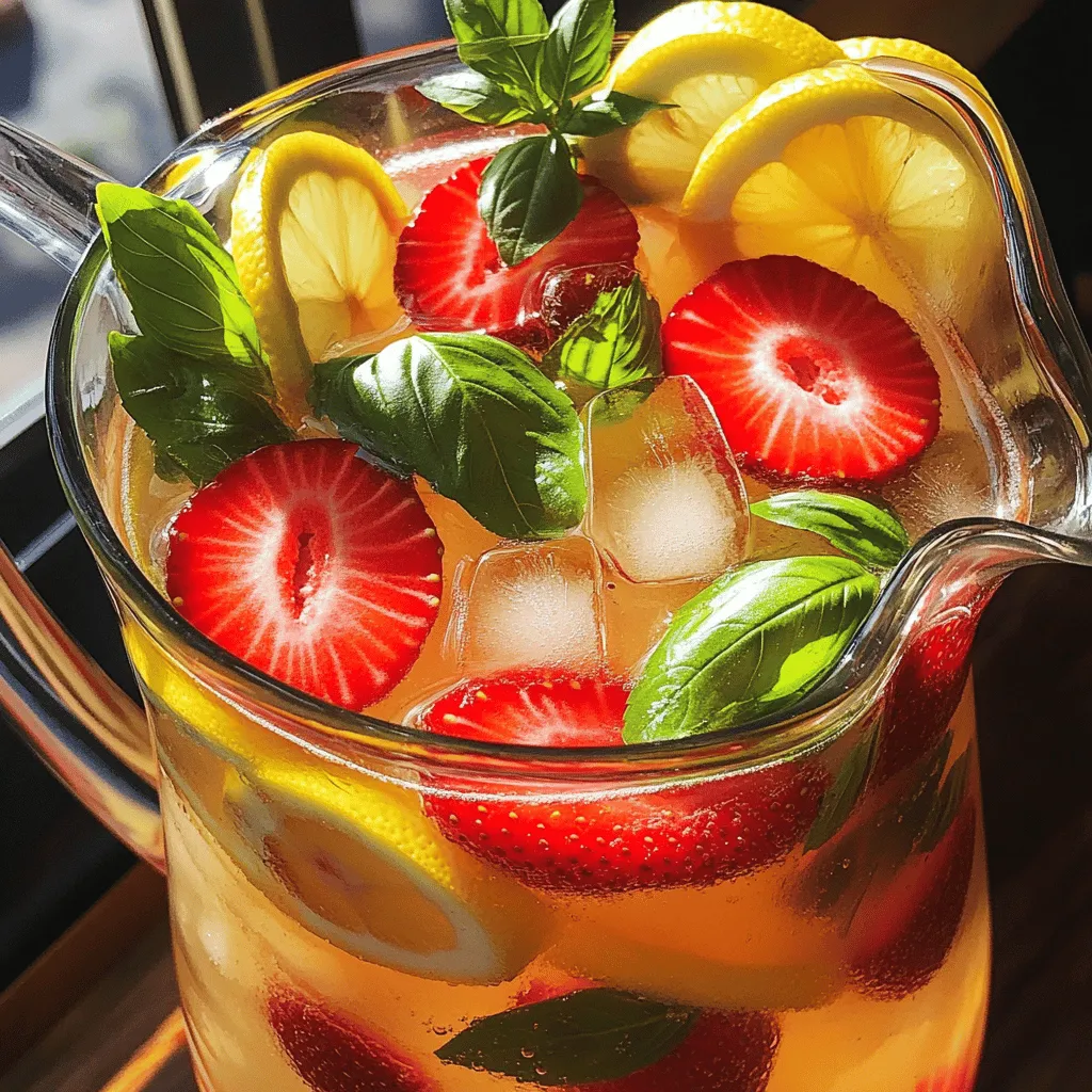 Strawberry Basil Lemonade Refreshing Summer Drink