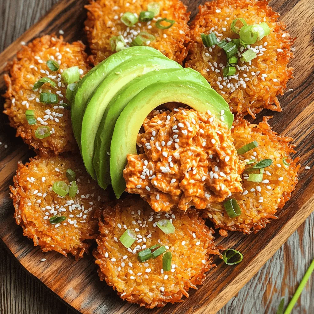 To make a great spicy tuna crispy rice recipe, you need several key ingredients. First, you must use sushi rice. Sushi rice gives us that sticky texture, perfect for shaping.