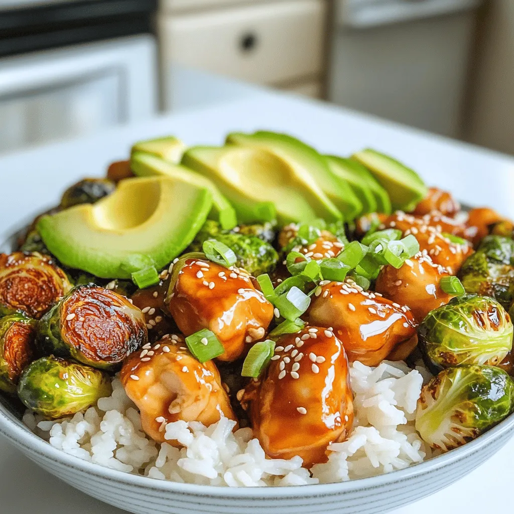 Teriyaki Chicken Bowls with Crispy Brussels Delight