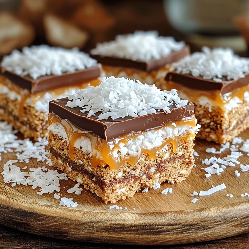 No-Bake Samoa Cookie Bars Delightful and Easy Recipe