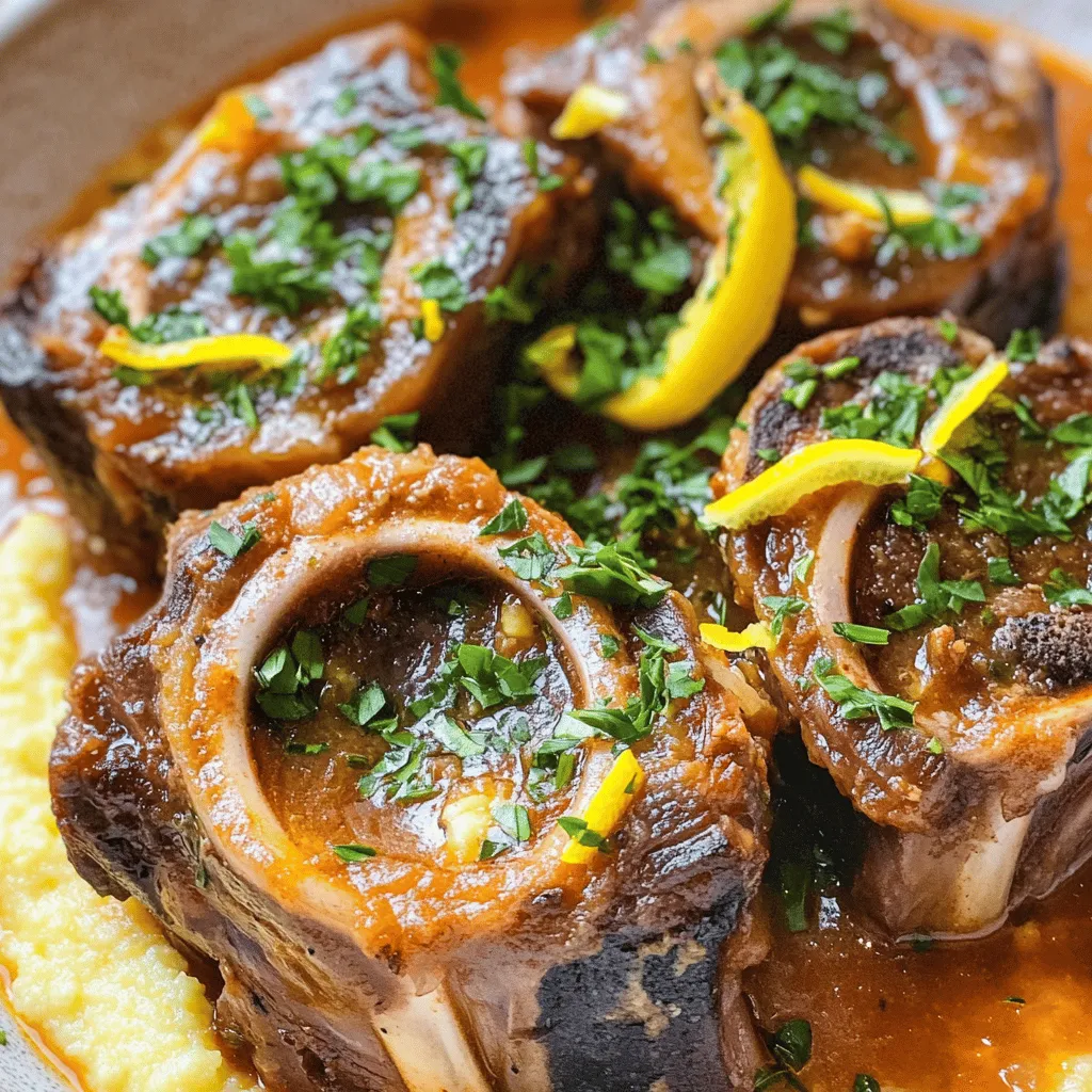 Osso Buco is a rich Italian dish made with veal shanks. The name means