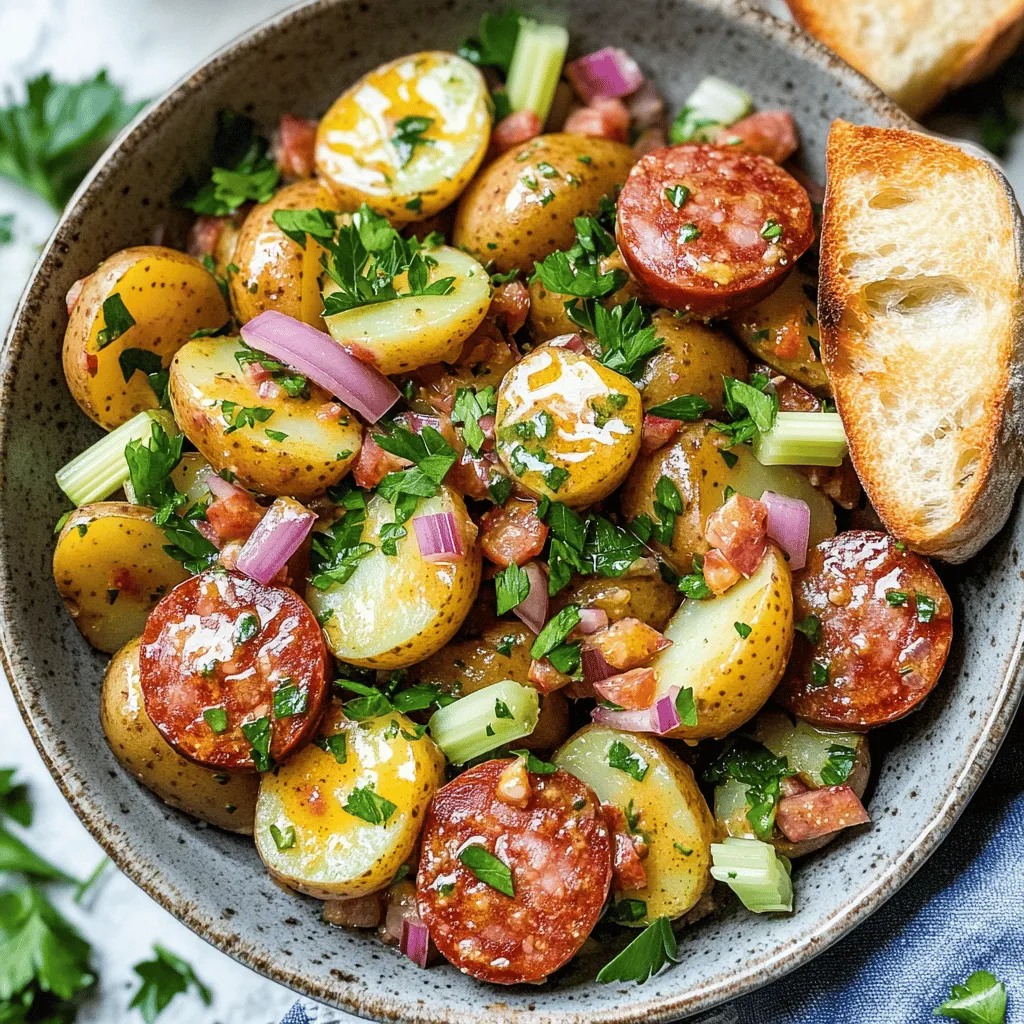 Zesty German Potato Salad with Kielbasa: A Deliciously Tangy Twist on a Classic Dish