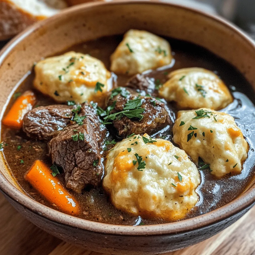 Guinness Beef Stew with Cheddar Herb Dumplings Delight
