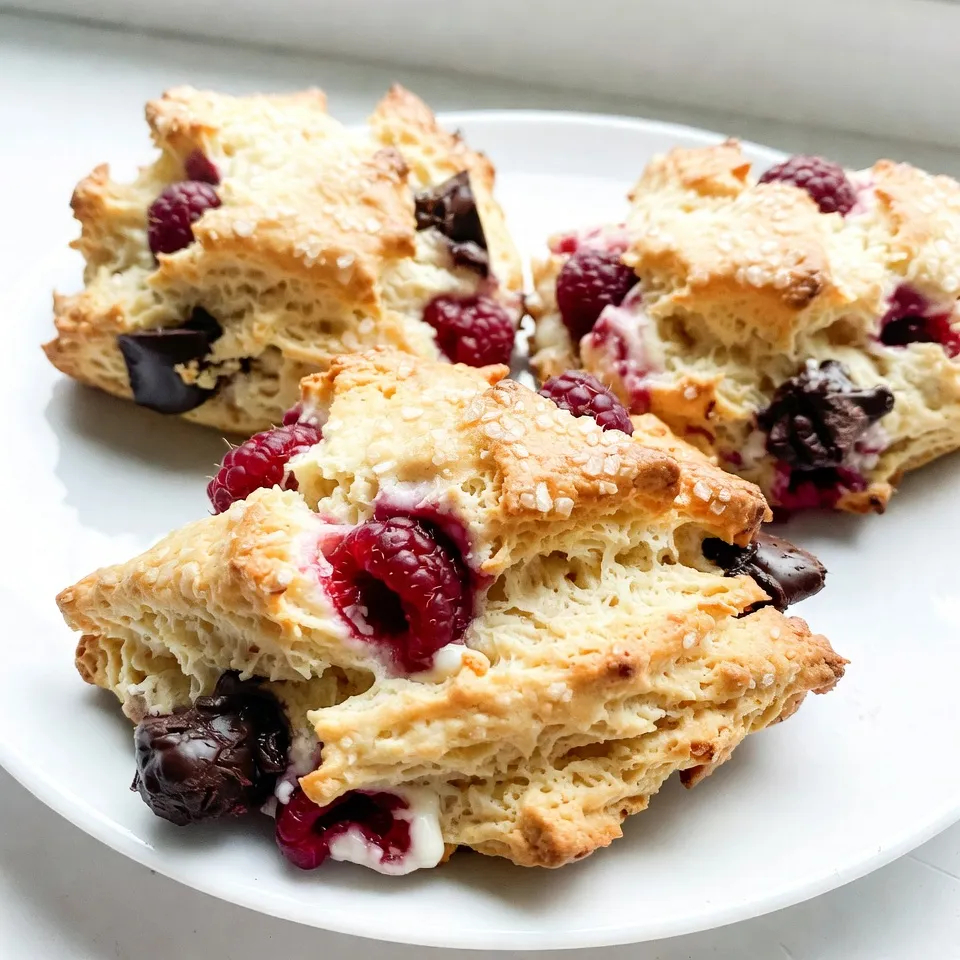 Raspberry Chocolate Chip Scones Simple and Decadent