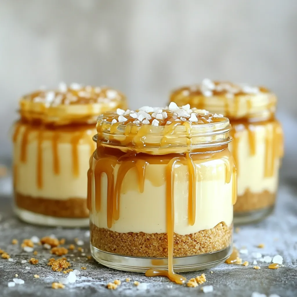 No Bake Salted Caramel Cheesecake Jars Delight