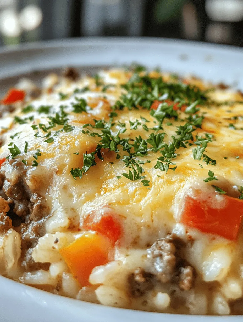 Hearty Cheesy Beef Rice Casserole for Cozy Nights